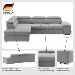 sit&more Ecksofa Valentine L-Form | Schwarz