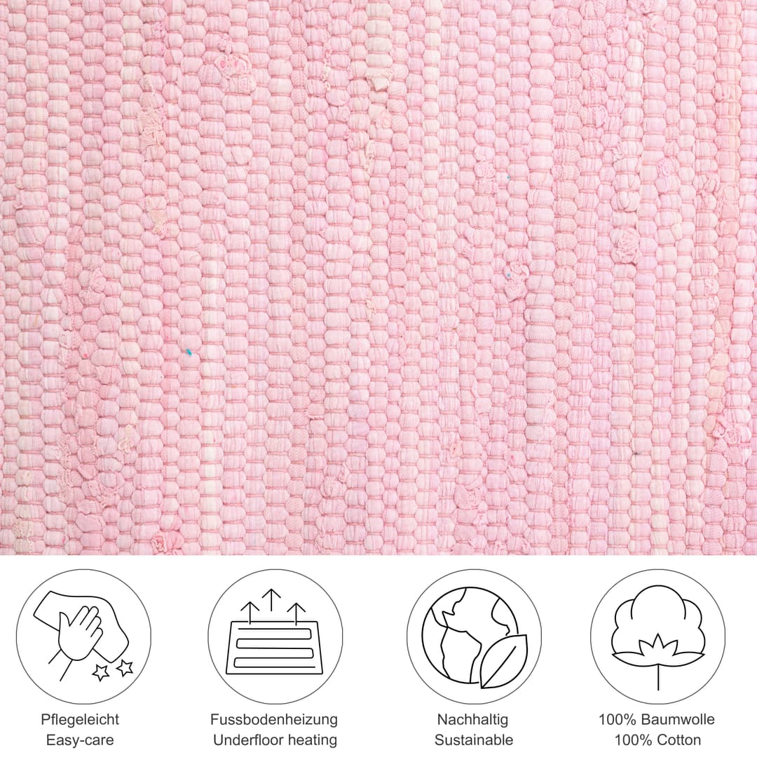 THEKO Teppich Happy Cotton Fleckerl | Rosa