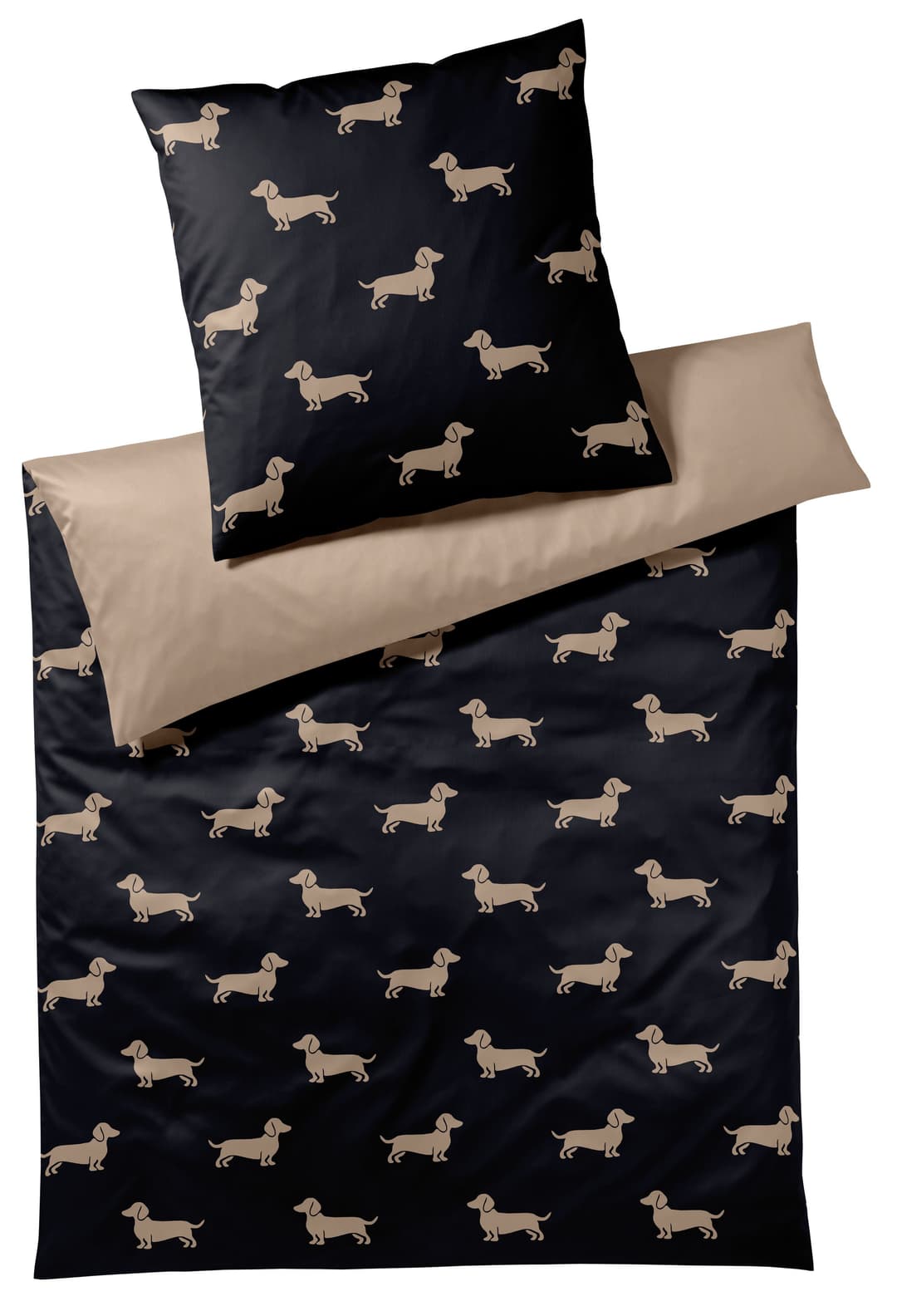 Elegante Bettwäsche Dogs | Schwarz