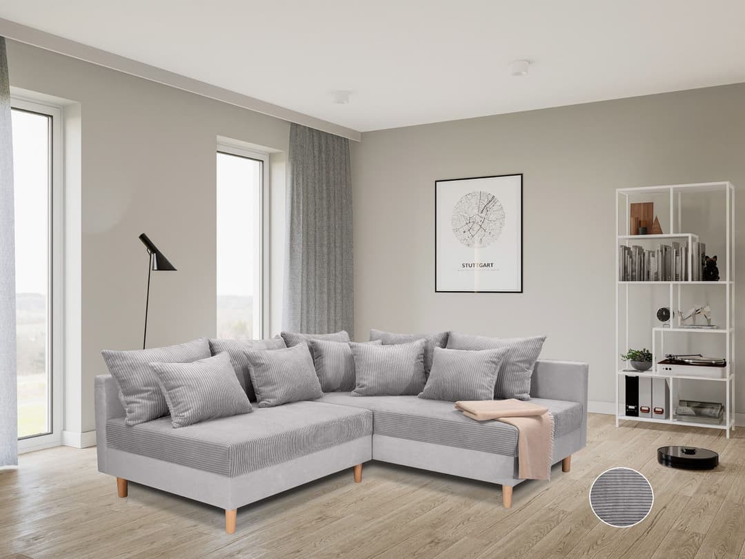 COLLECTION AB Ecksofa Anton L-Form | Grau