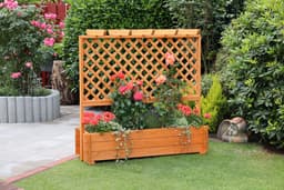 promadino Spalier Pergola mit Pflanzkasten | Braun