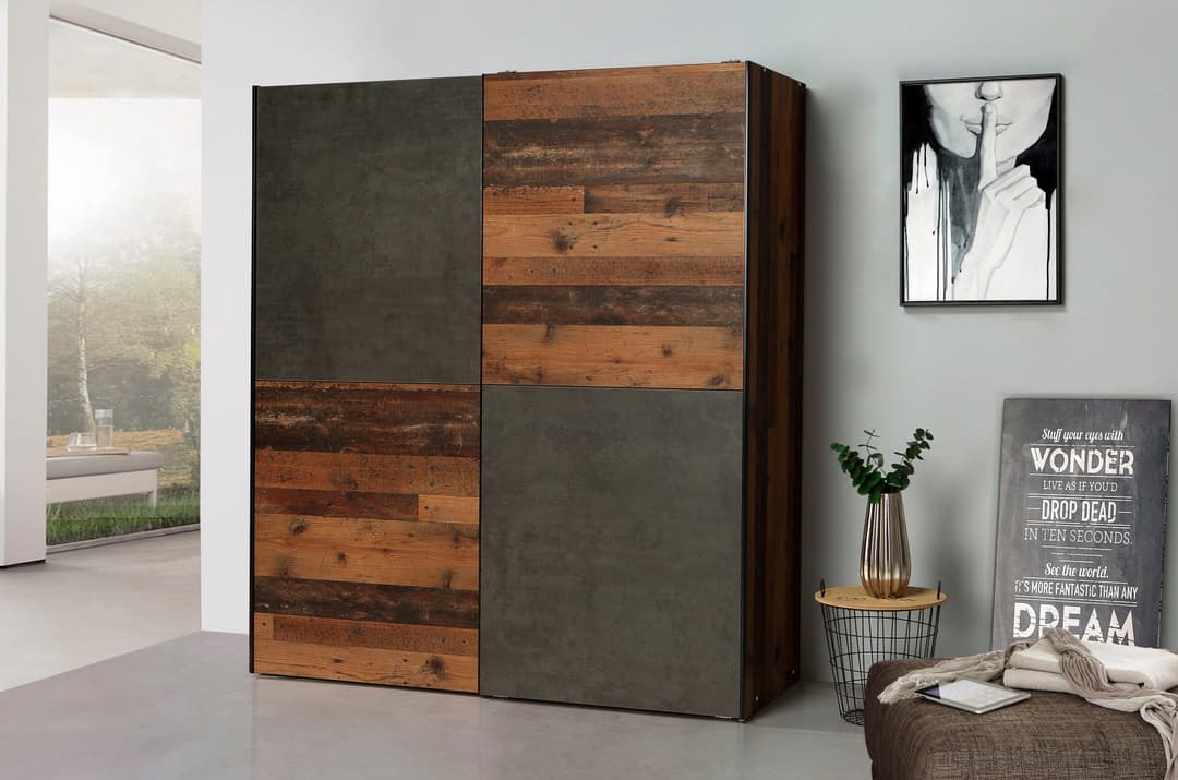FORTE Schwebetürenschrank Dederik | Braun