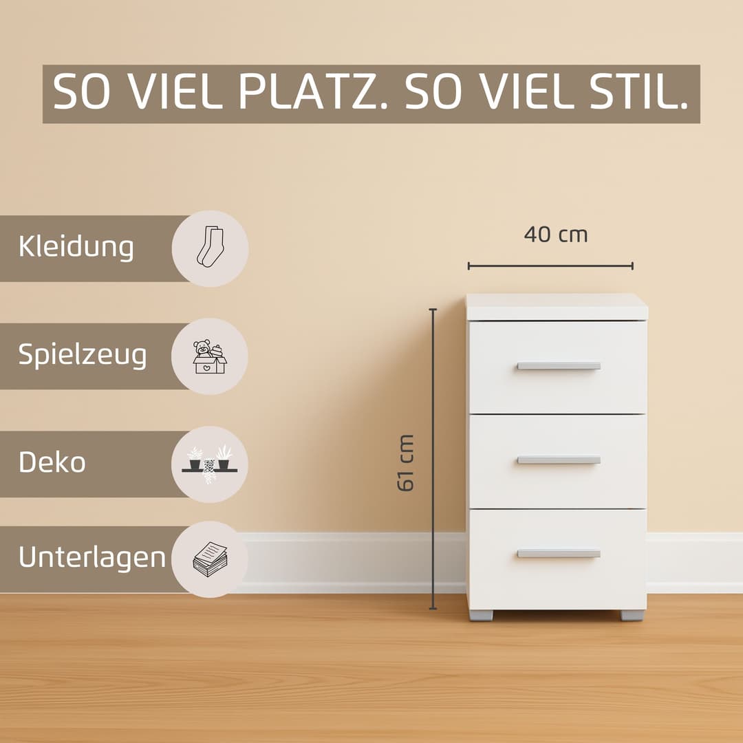 rauch Koluna Nachtkommode | Weiß