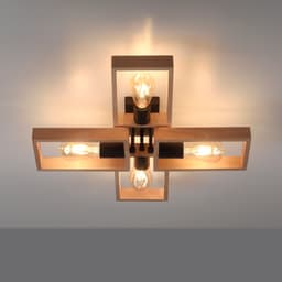 JUST LIGHT Deckenleuchte FRANKY | Holztöne
