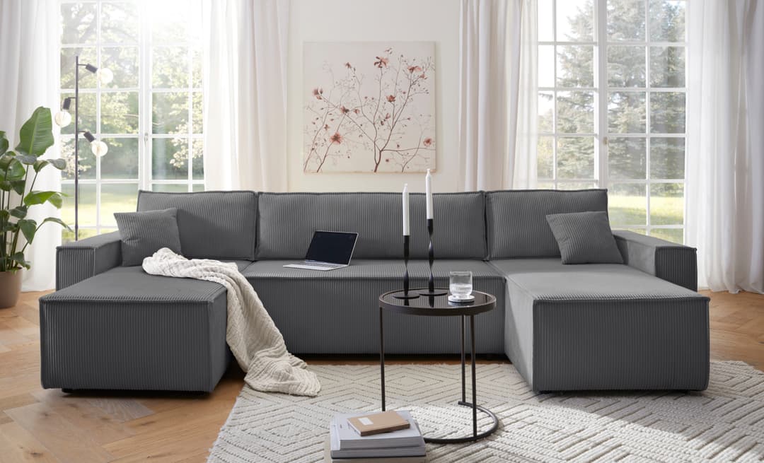 OTTO home Wohnlandschaft CASSI L-Form, 311cm | Grau
