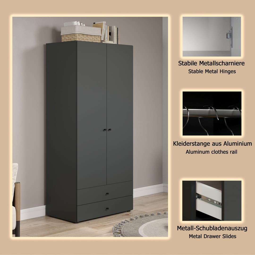 INOSIGN Kleiderschrank Jersey | Grau