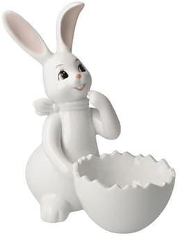 Goebel Osterhase Figur Hase mit Schale Snow White - Cute Girl | Weiß