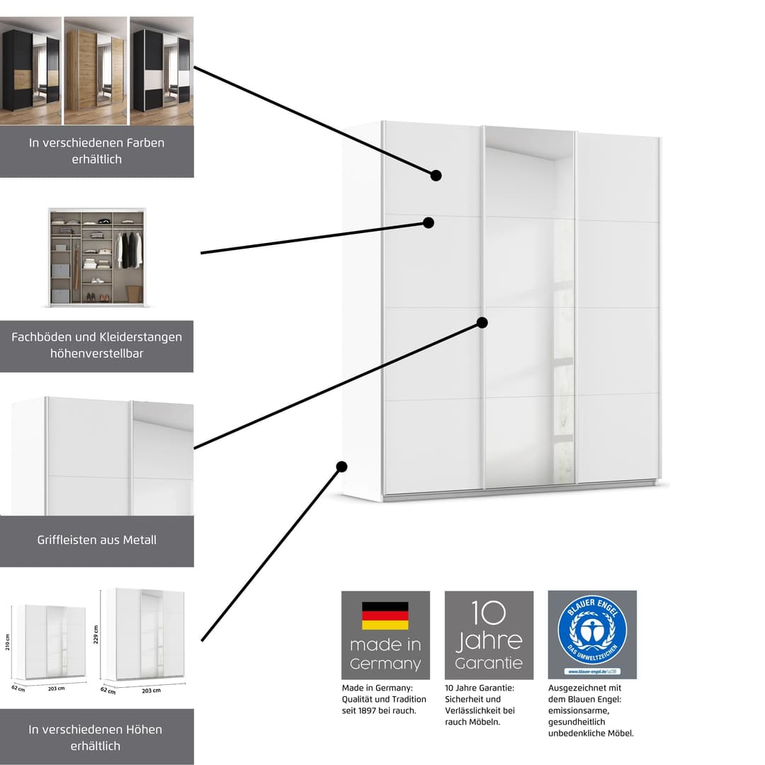 rauch CORTONA Schwebetürenschrank | Grau