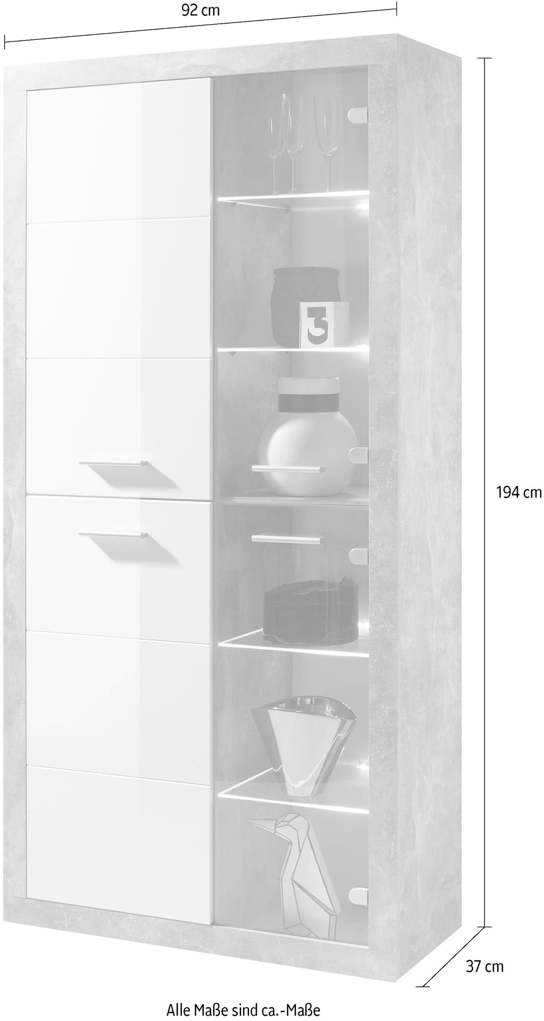 HBZ Highboard Stone | Weiß