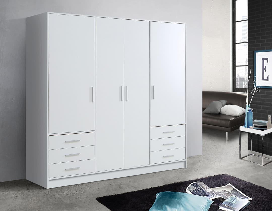 FORTE Kleiderschrank Jupiter | Weiß