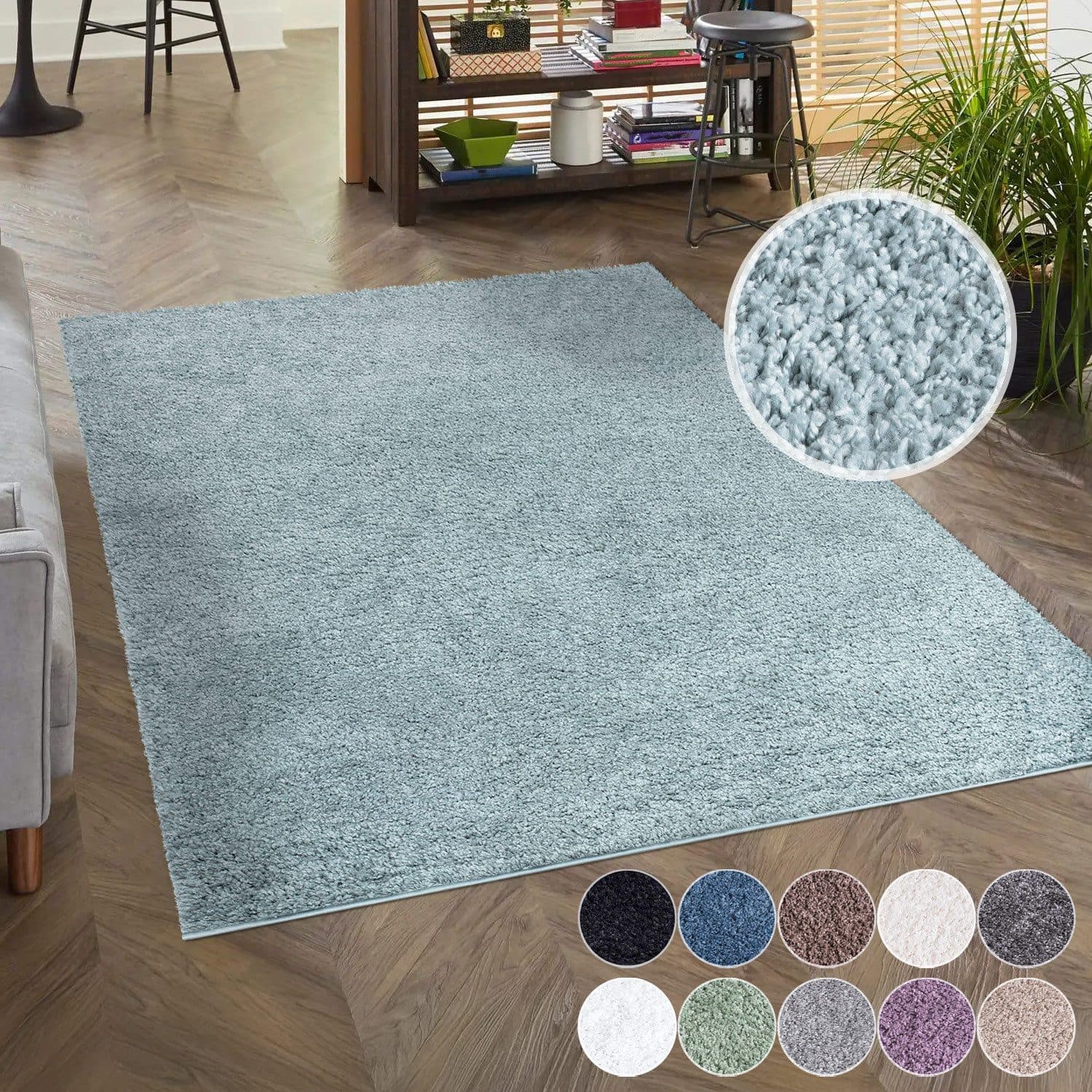 Carpet City City Shaggy Hochflor-Teppich | Türkis