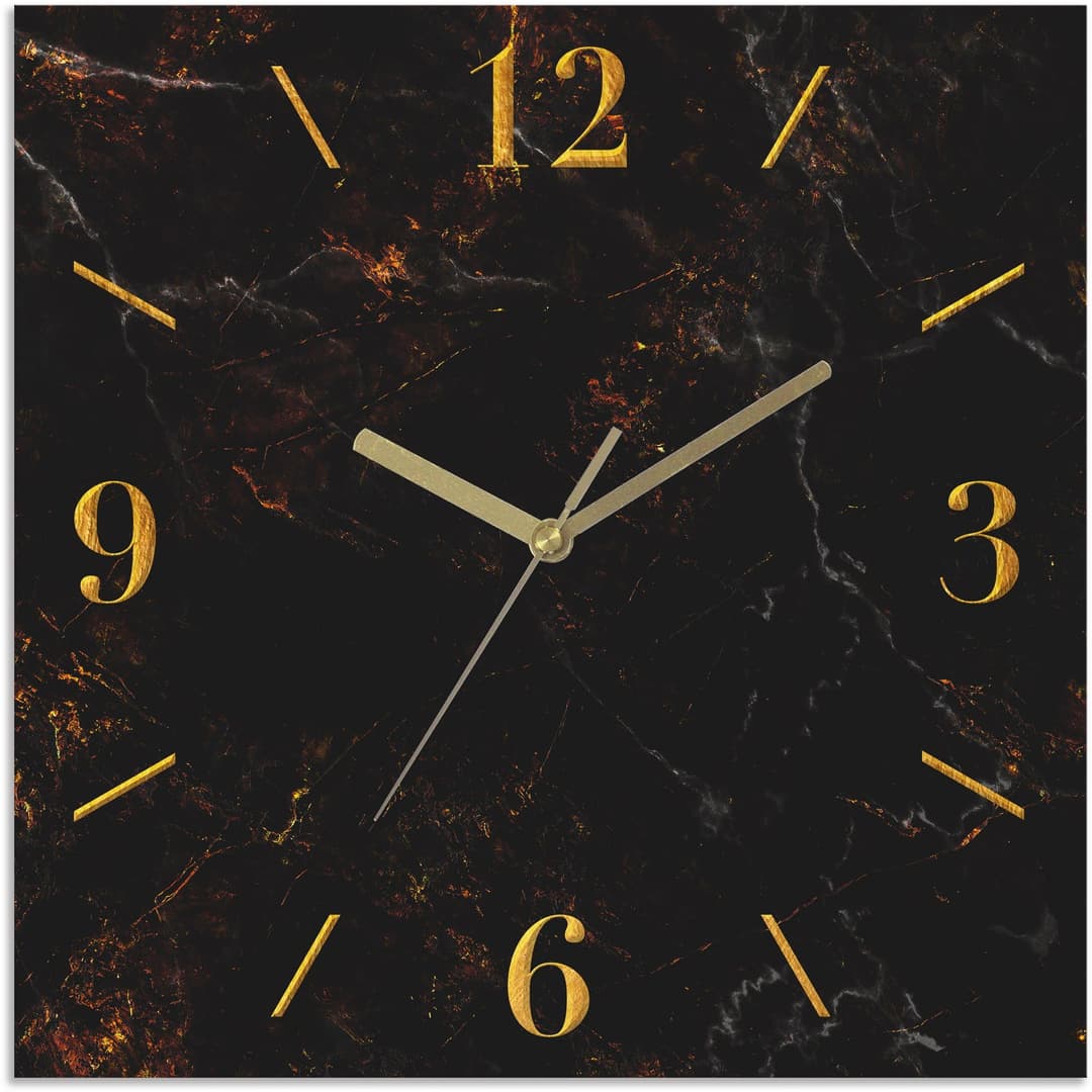 OTTO home Wanduhr Marmor | Schwarz