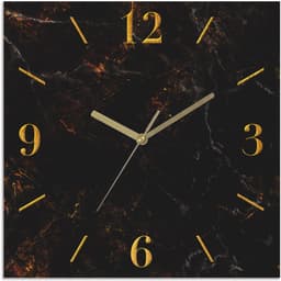 OTTO home Wanduhr Marmor | Schwarz