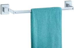 Wenko Handtuchhalter Vacuum-Loc Quadro, Badetuchstange Uno | Silber