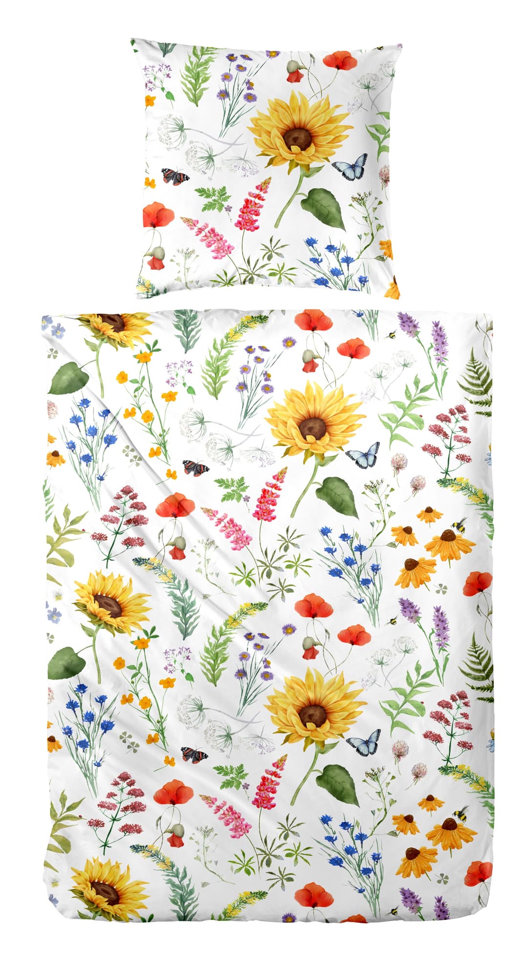 Primera Renforce-Bettwäsche Flowerbee | Weiß