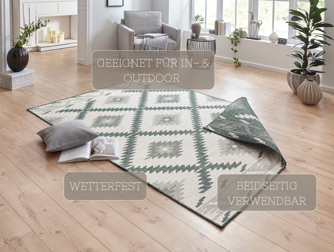 HANSE Home Teppich Malibu Wendeteppich | Grün