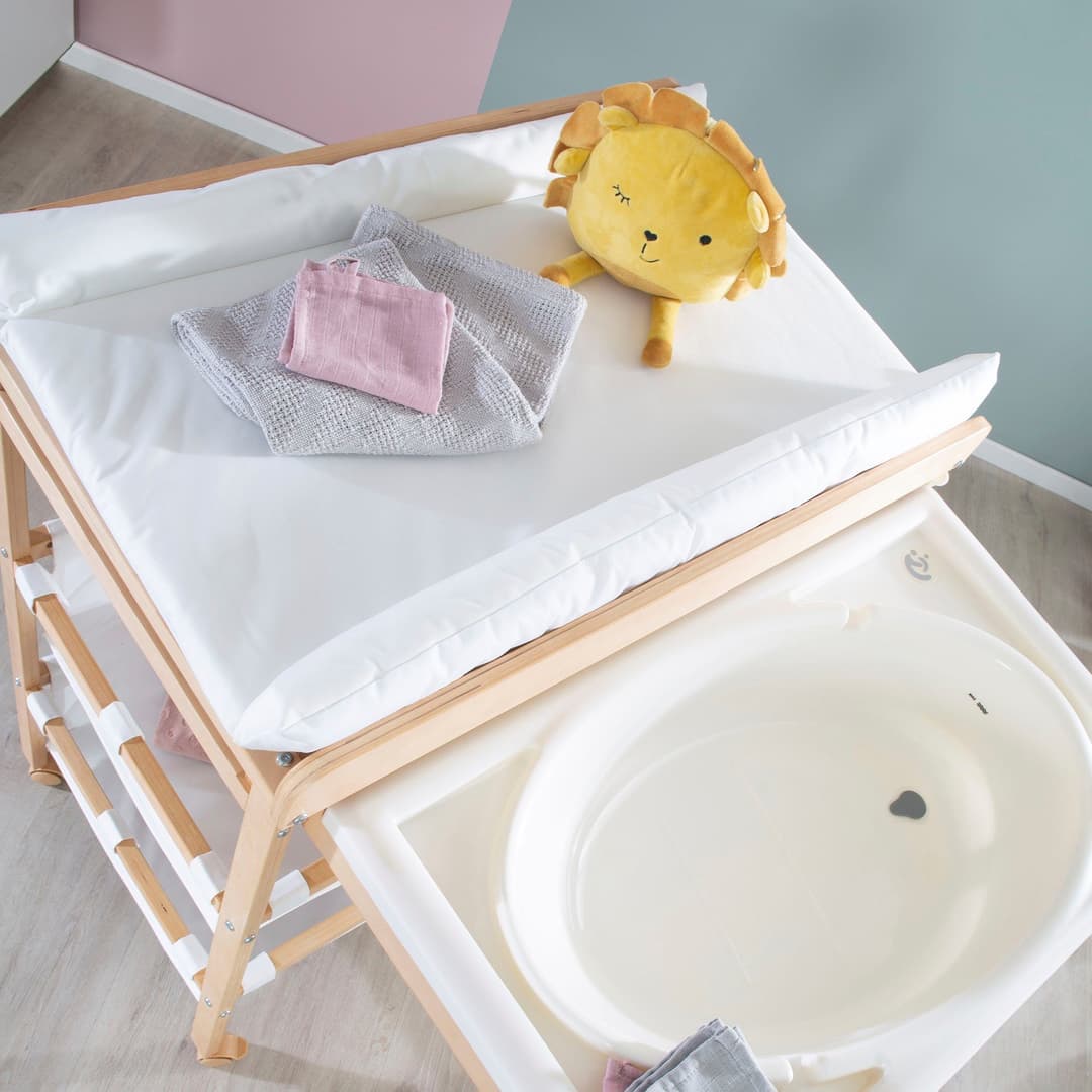 roba® Baby Pool Bade- und Wickelregal | Holztöne