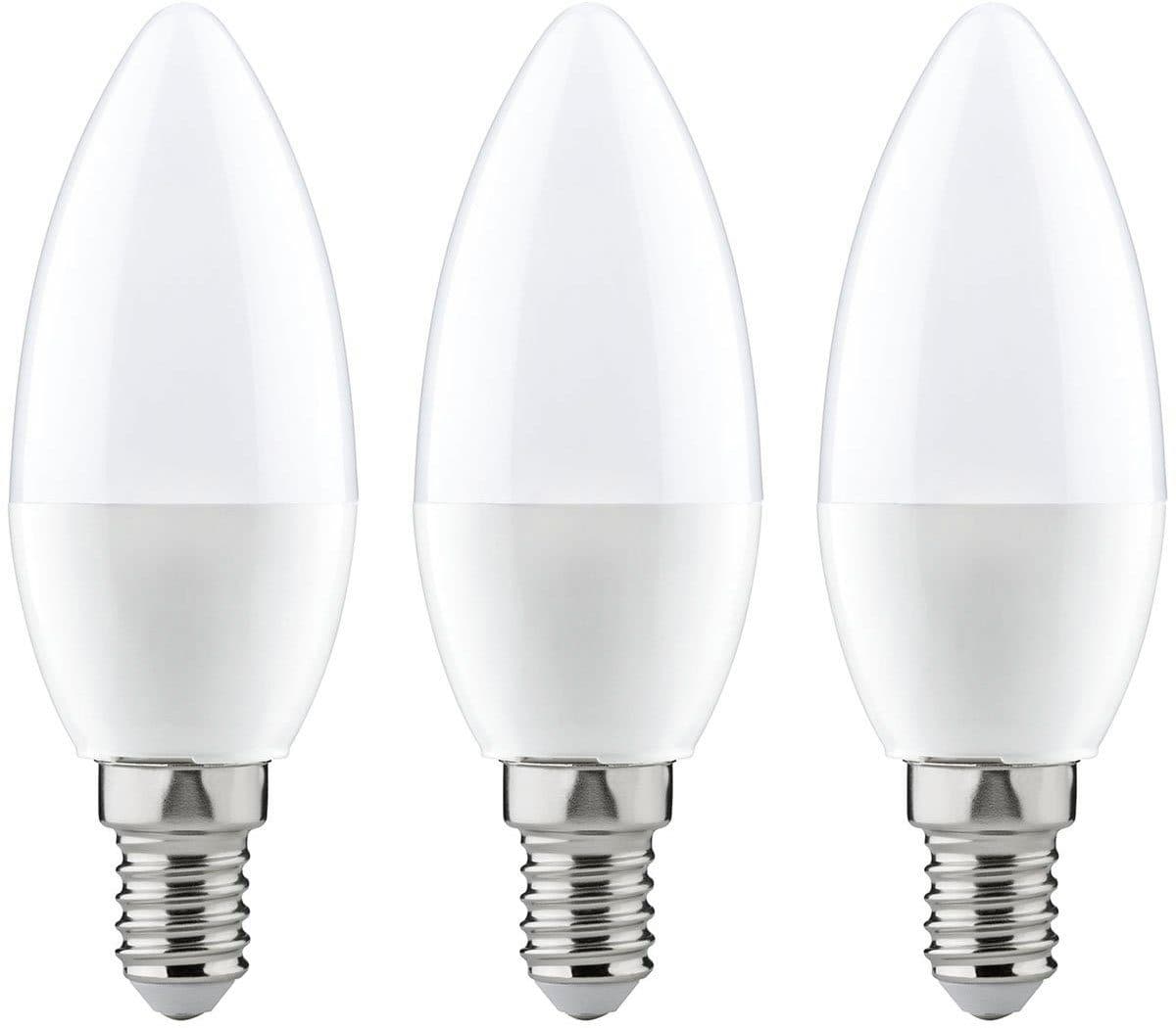 Paulmann LED-Leuchtmittel Kerze 4W E14 230V Warmweiß 3er-Pack | Weiß