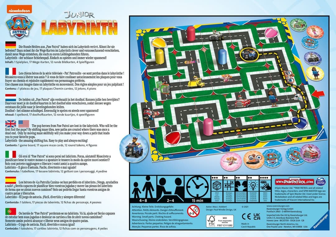 Ravensburger Spiel PAW Patrol Junior Labyrinth | Mehrfarbig