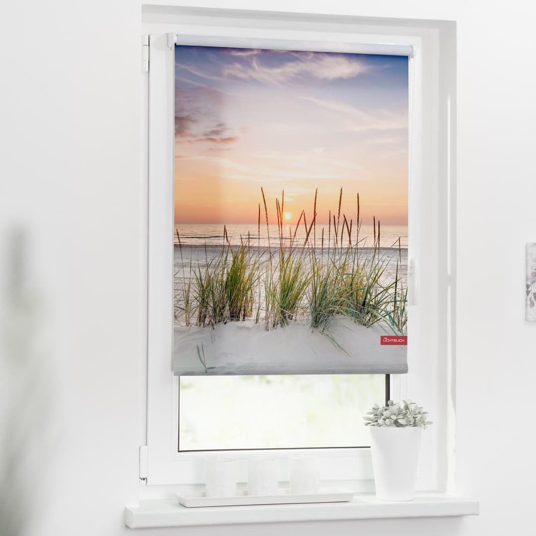 Seitenzugrollo Rollo Klemmfix Nordseestrand | Mehrfarbig