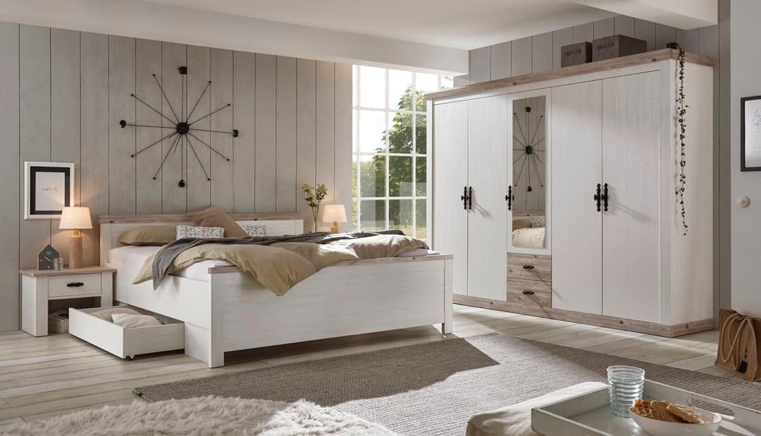 Home affaire Bett Florenz Doppelbett Landhausstil Bettgestell | Weiß