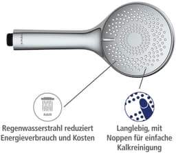 WENKO Handbrause Watersaving | Schwarz