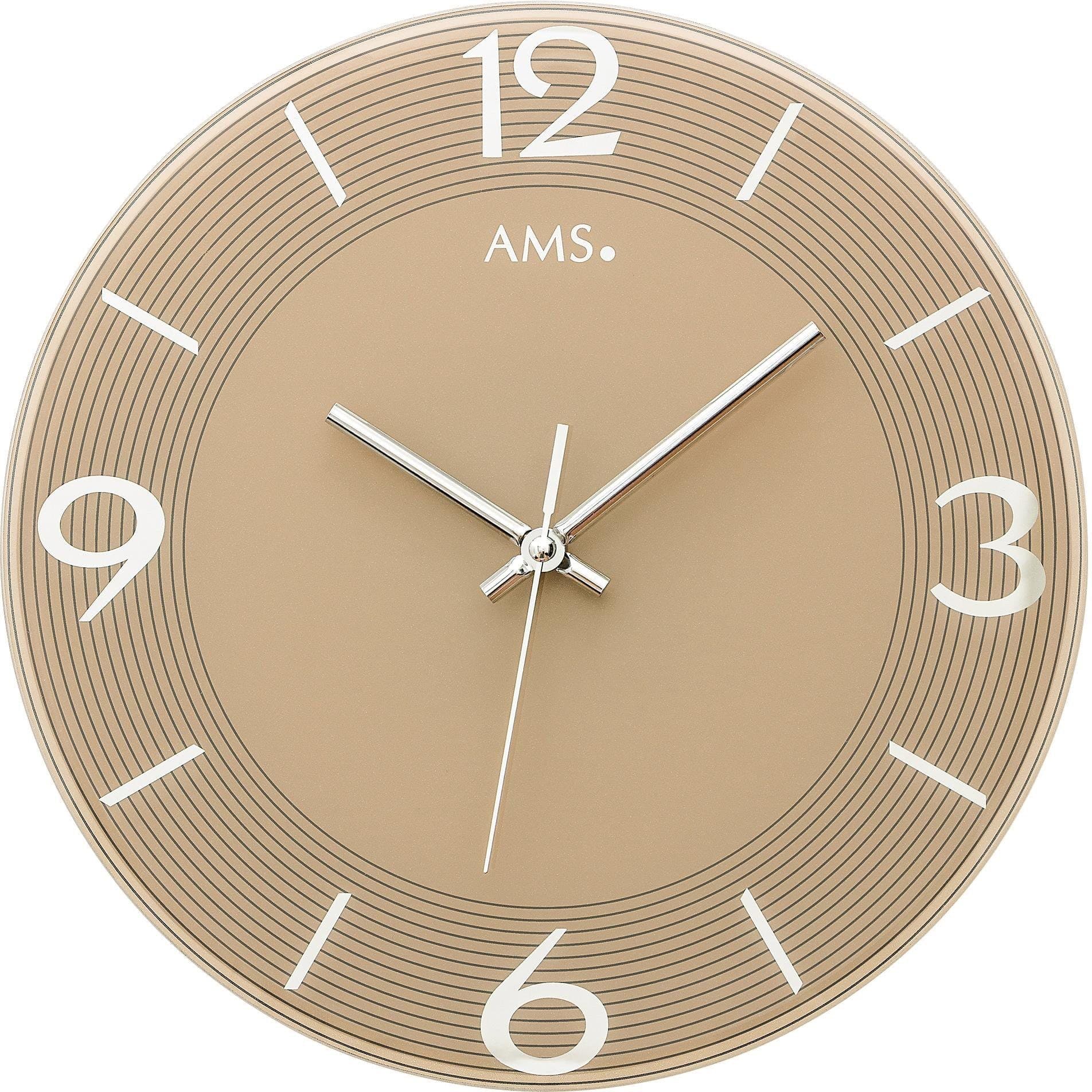 AMS Wanduhr W9572 | Braun