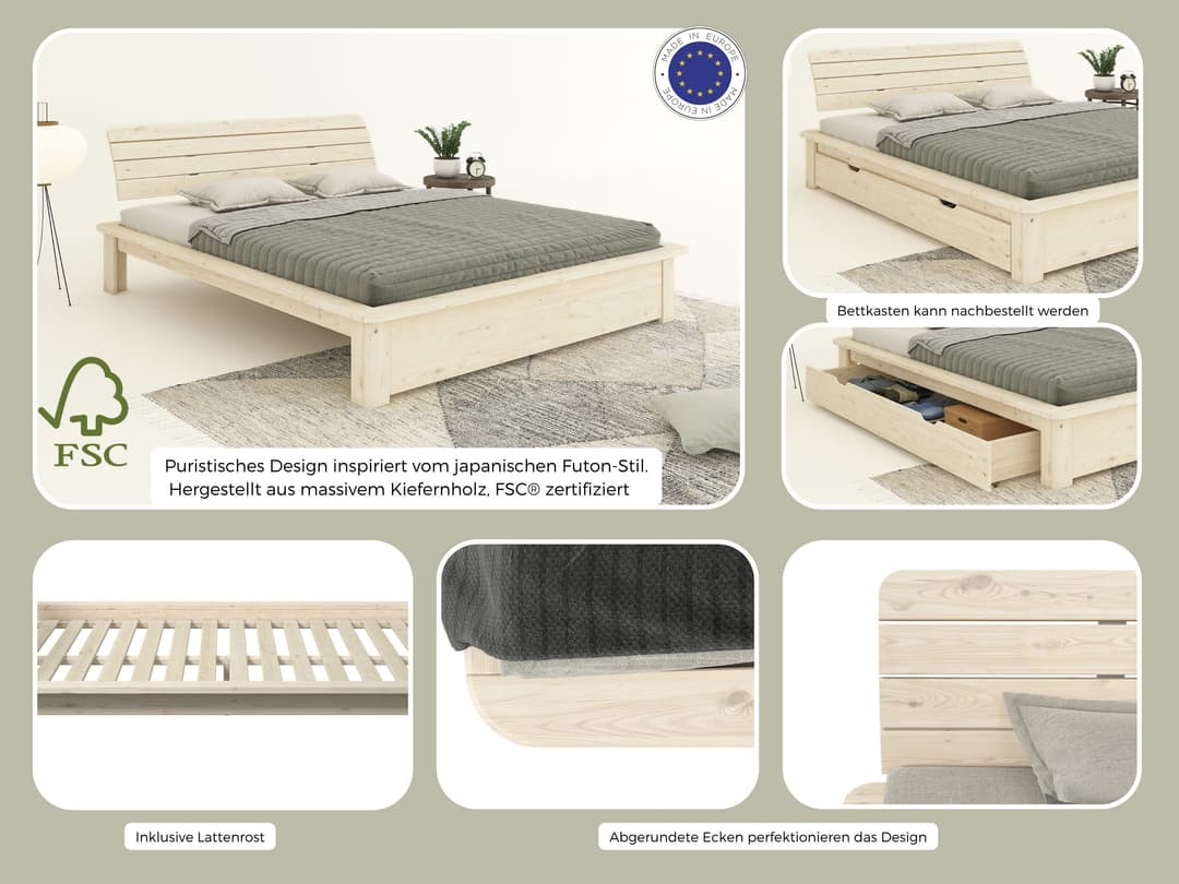 OTTO home Massivholzbett Antri | Holztöne