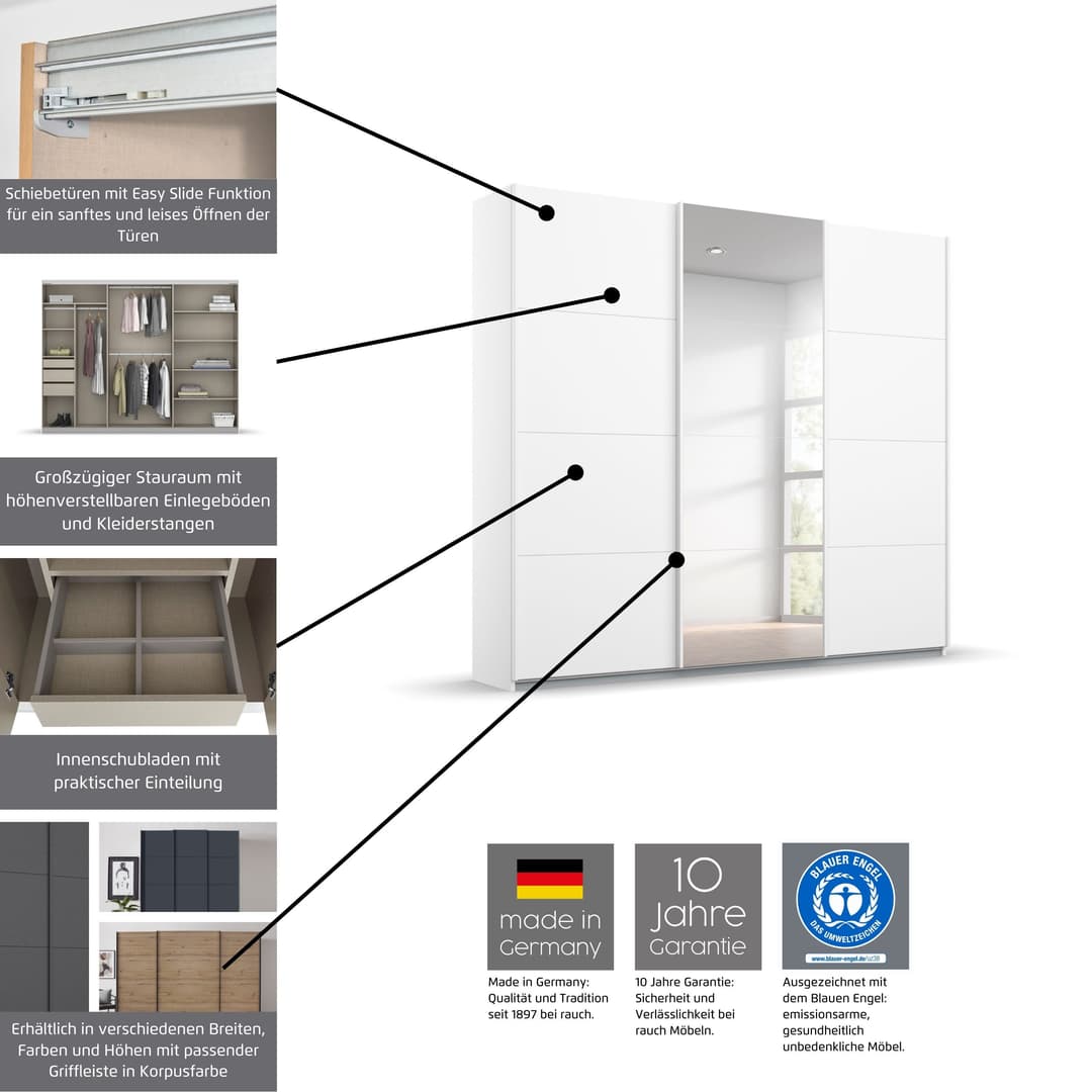 rauch Schwebetürenschrank Oteli | Weiß