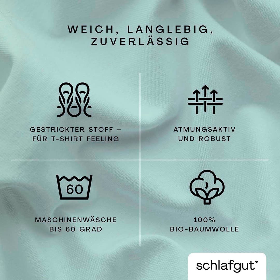 Schlafgut Casual Spannbettlaken | Türkis