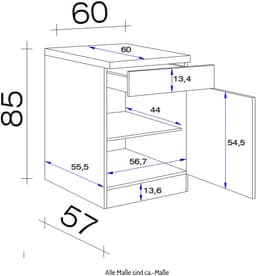 Flex-Well Unterschrank Samoa | Holztöne