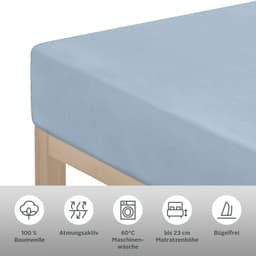 OTTO home Spannbettlaken GRETA Jersey | Blau
