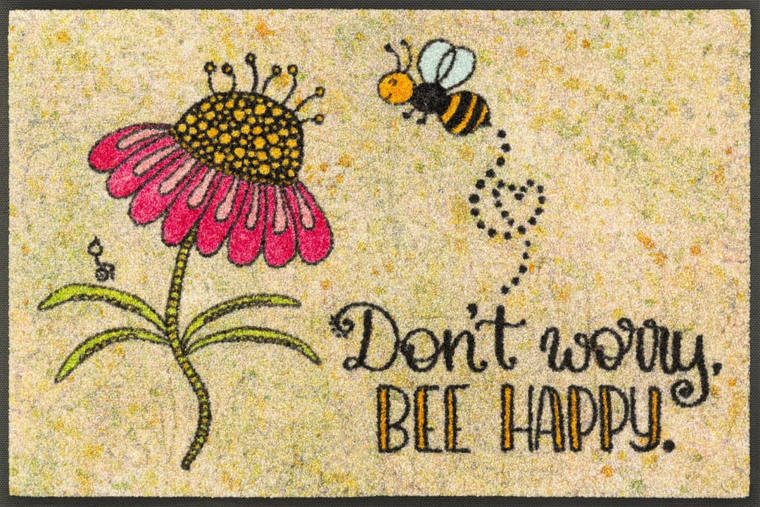wash+dry by Kleen-Tex Fußmatte Bee Happy | Mehrfarbig