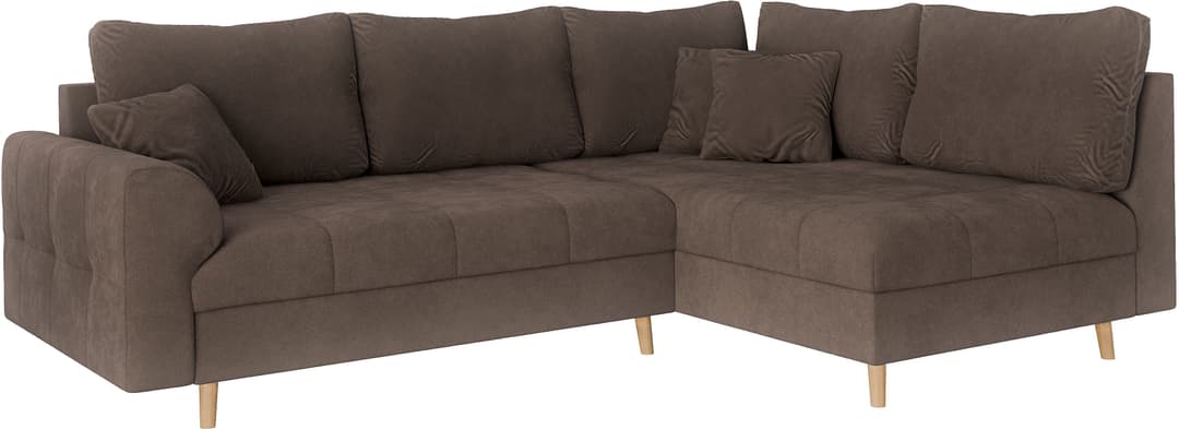 Home affaire Ecksofa CHARRE L-Form mit Ottomane | Braun