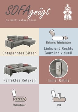 Jockenhöfer Gruppe Ecksofa Double One L-Form | Braun