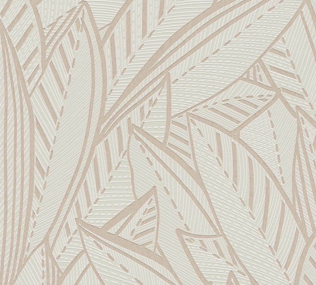 A.S. Création Vliestapete French Affair Blätter-Tapete | Beige