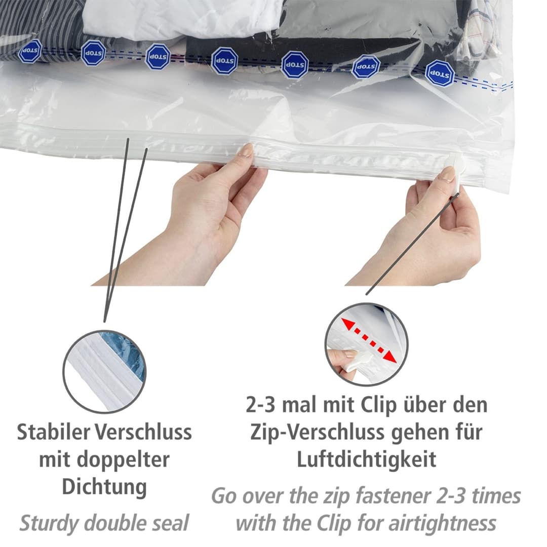 Wenko Kleidersack Vakuum Größe L | Transparent