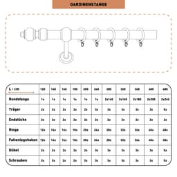 SN DECO GROUP Gardinenstange Filigrano | Holztöne