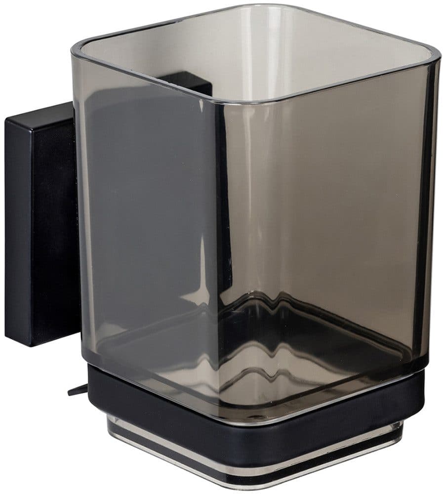Wenko Zahnputzbecher Vacuum-Loc® Modell Quadro | Schwarz