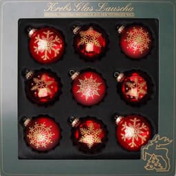 Krebs Glas Lauscha Weihnachtsbaumkugel Schneeflocke | Rot