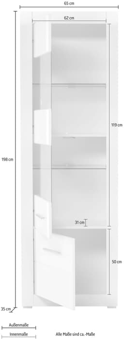 Home affaire Vitrine BIANCO | Weiß