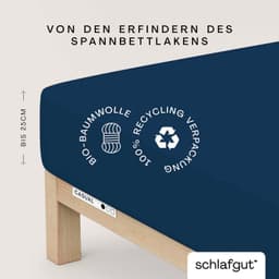 Schlafgut CASUAL Spannbettlaken | Blau