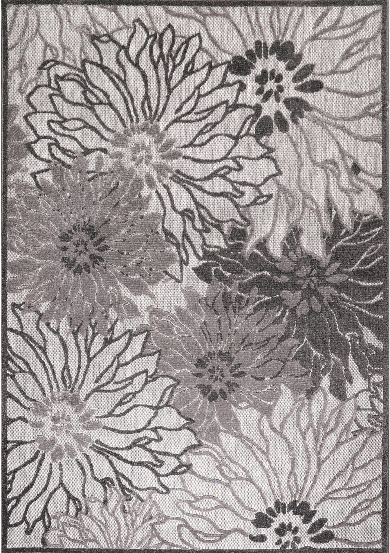 Sanat Teppich Floral 2 Outdoor | Grau