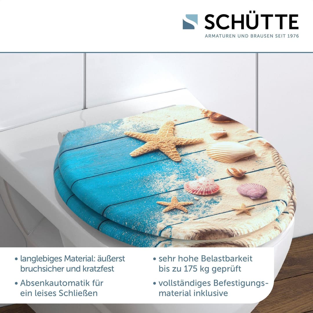 Schütte BEACH AND WOOD WC-Sitz | Mehrfarbig