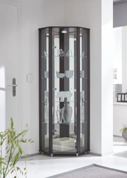 fif möbel Eckvitrine TRIO | Schwarz