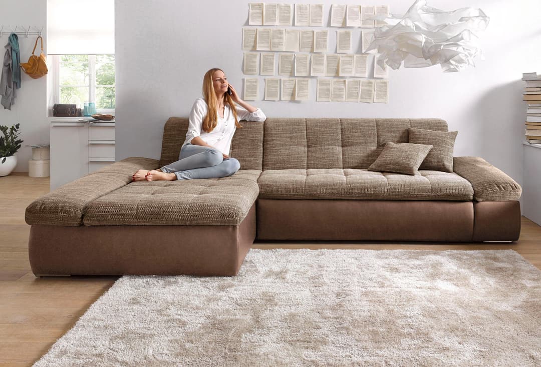 DOMO collection Ecksofa Moric | Braun