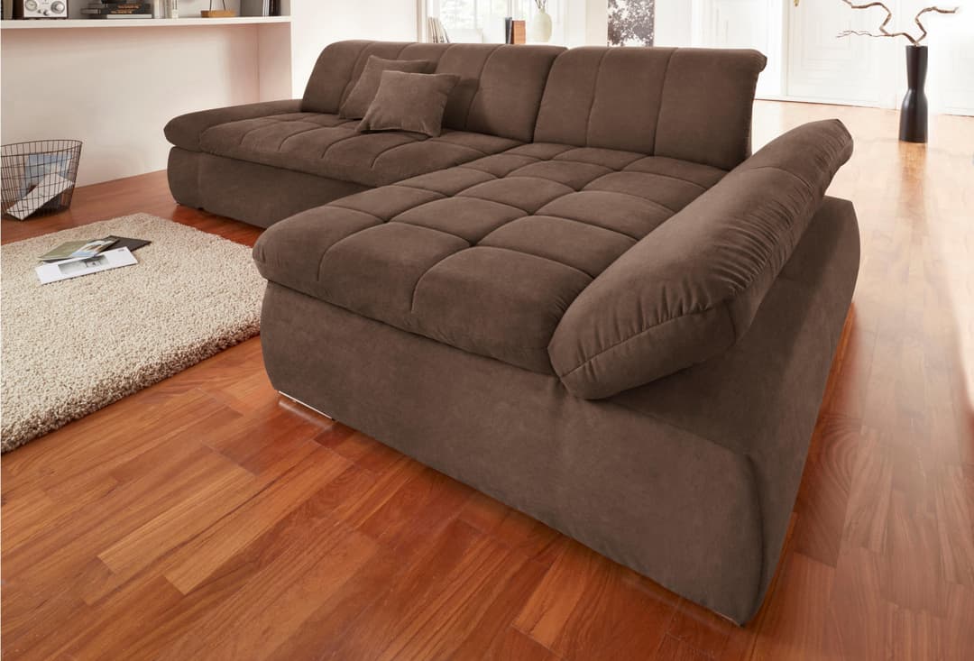 DOMO collection Ecksofa NMoric XXL | Braun