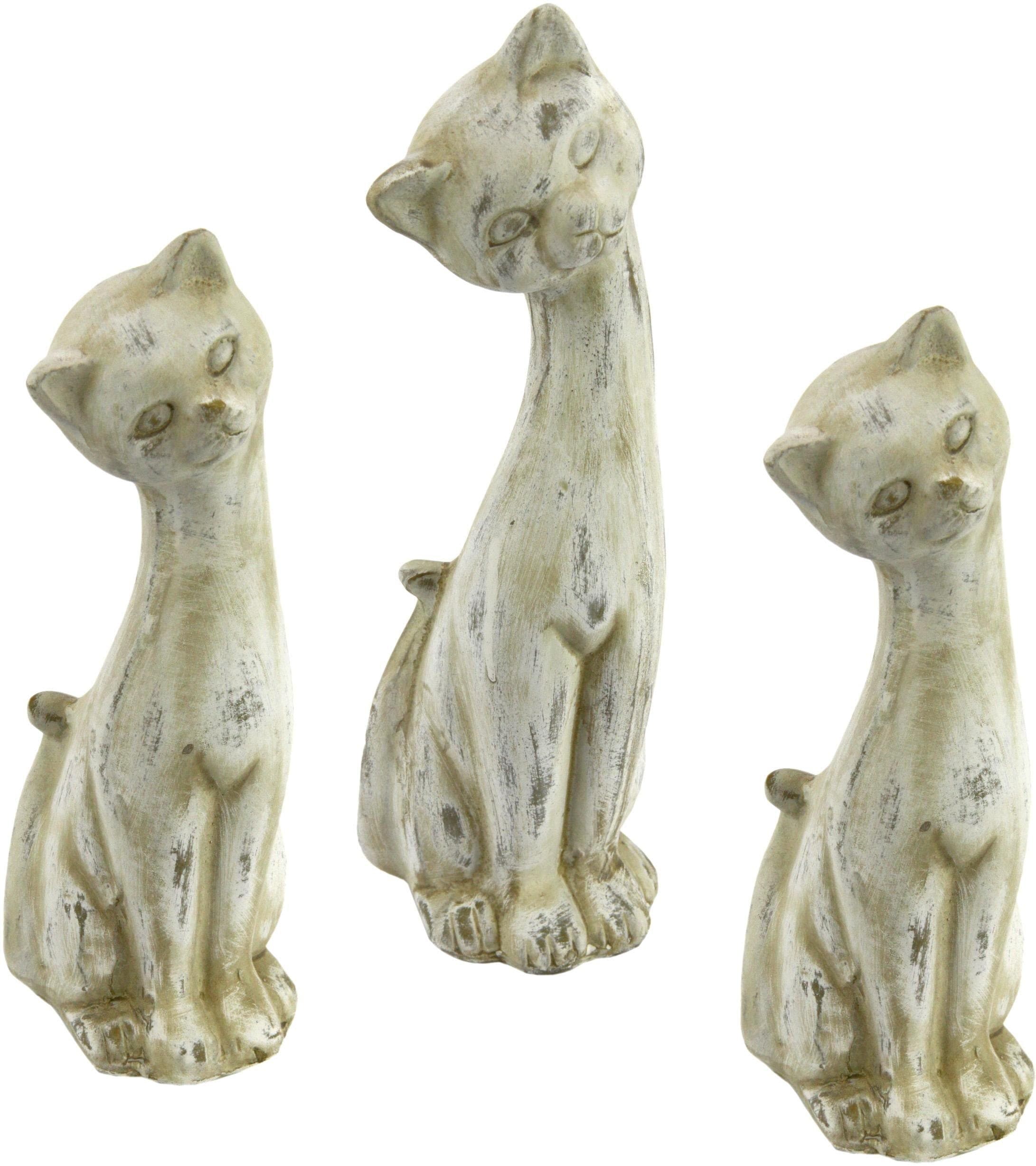 I.GE.A. Tierfigur Antik-Keramikkatze | Braun