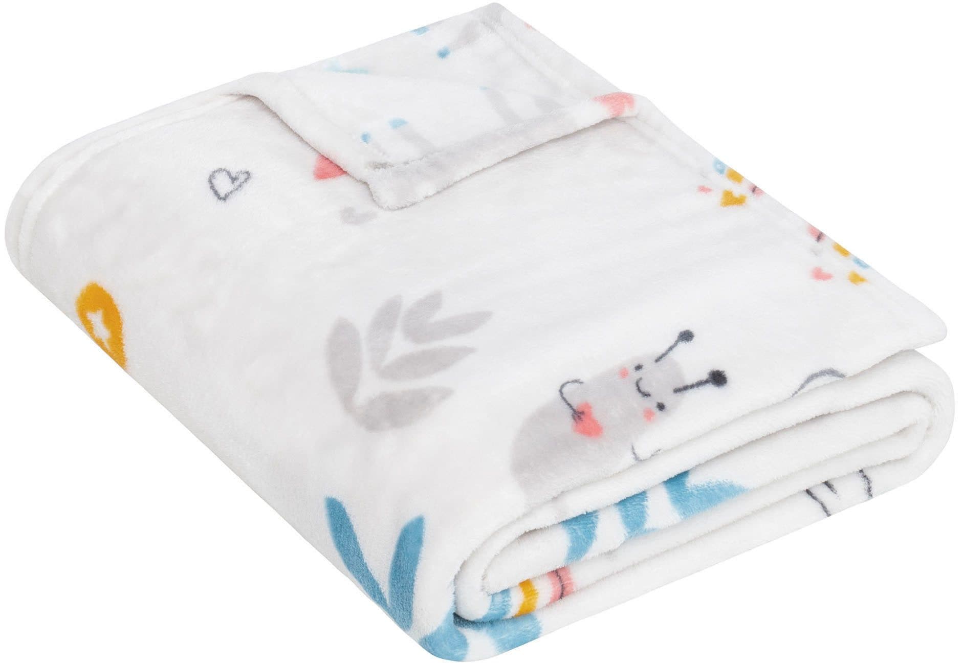 s.Oliver Junior Einhorn Flanellfleecedecke | Mehrfarbig