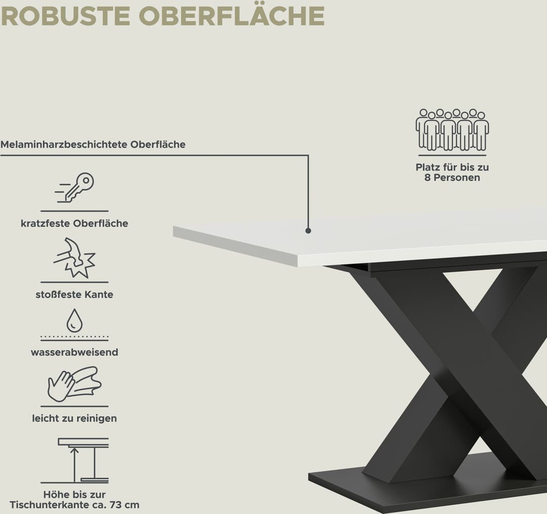 Home affaire Esstisch Motus | Weiß